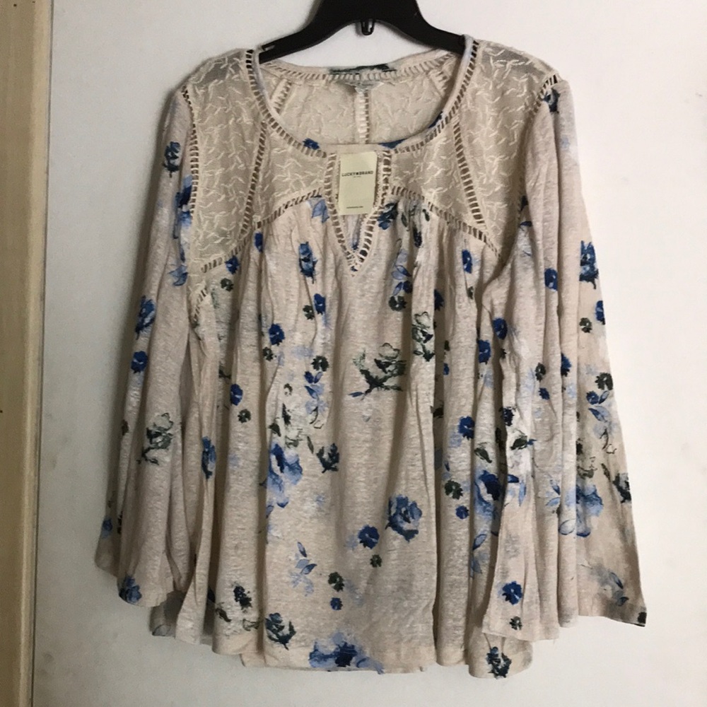 👚HP👚 NWT Lucky Brand plus size boho peasant top - Picture 4 of 8